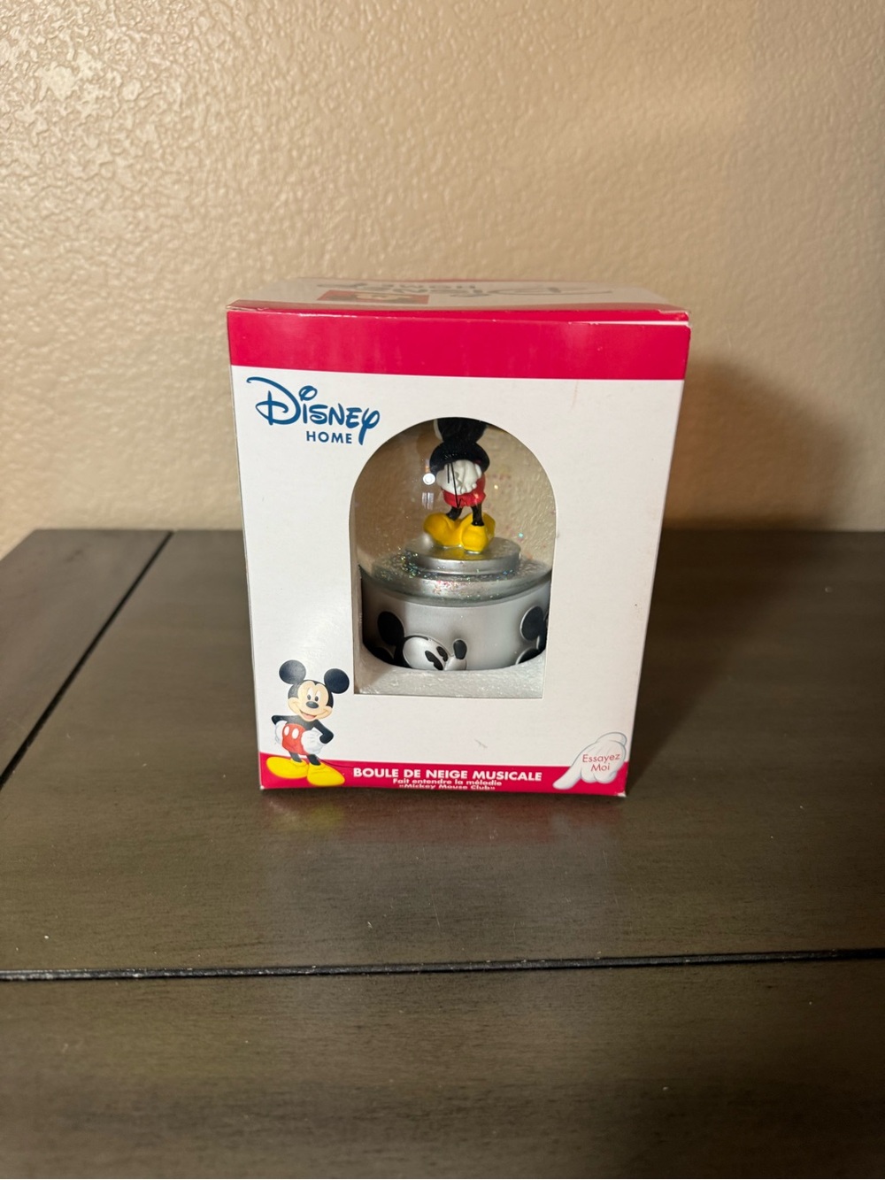Disney Home Mickey Mouse Musical Waterball Snow Globe NIB Enesco